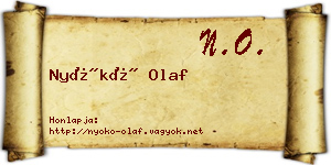 Nyókó Olaf névjegykártya